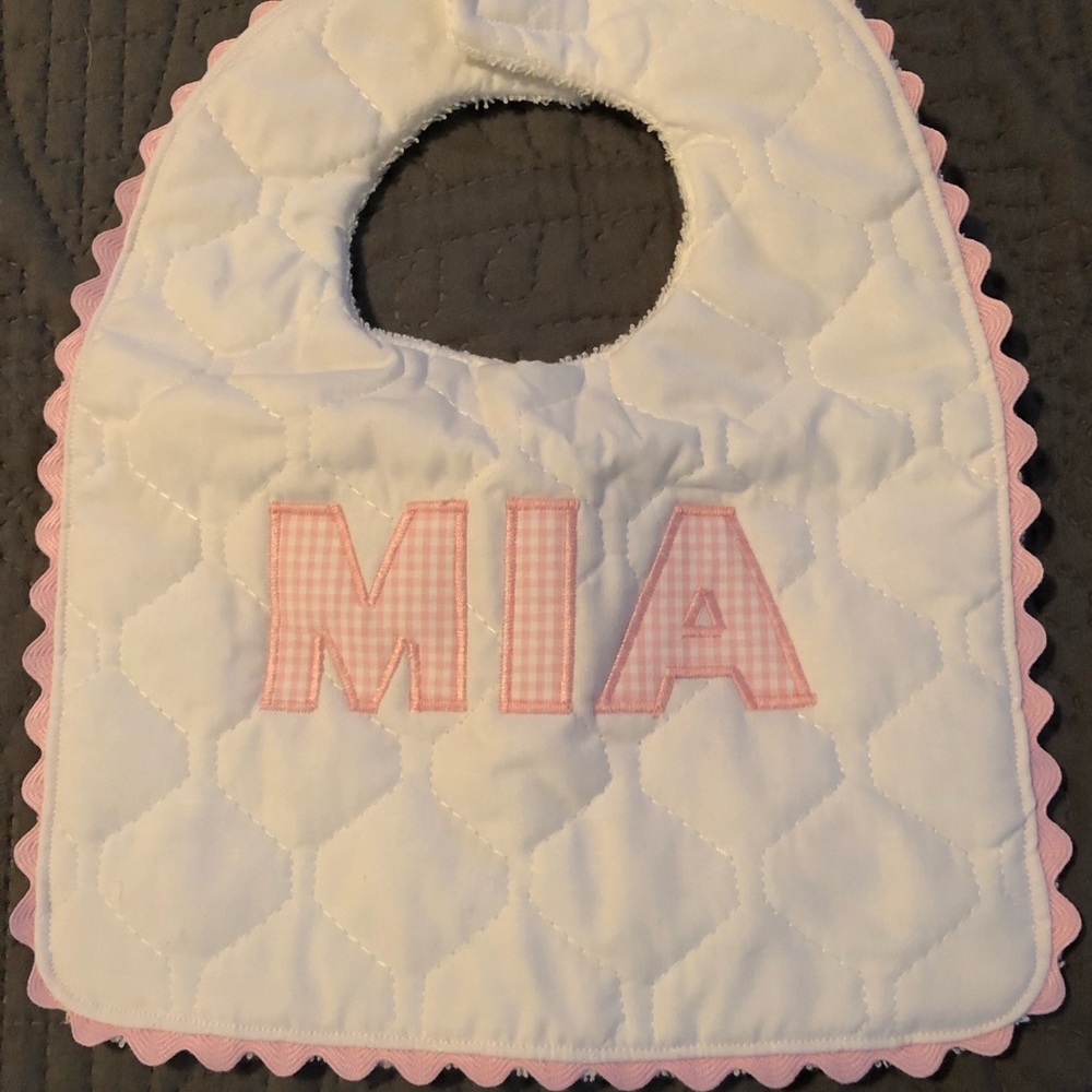 Handmade custom “MIA” bib